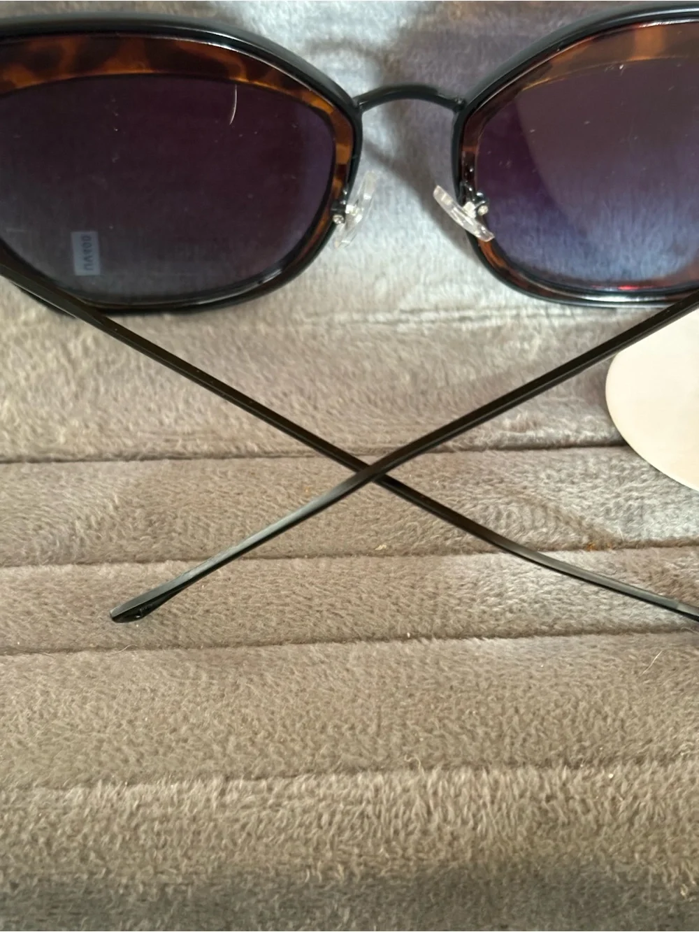 Tortoiseshell Cat Eye Sunglasses with Purple Lenses